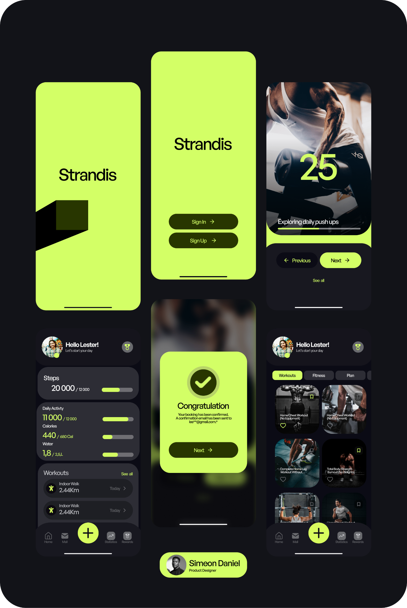 Strandis Fitness App UI Design