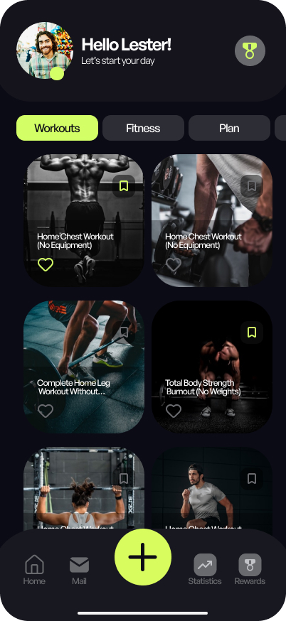 Strandis Workout Library Screen