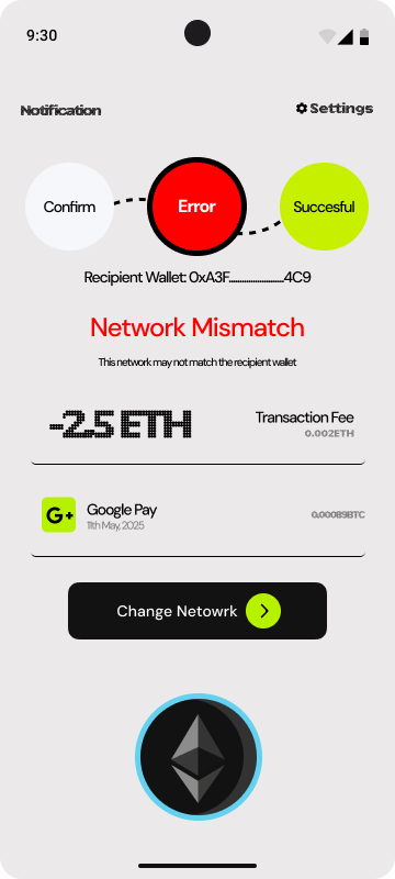 Crypto Transfer Screen